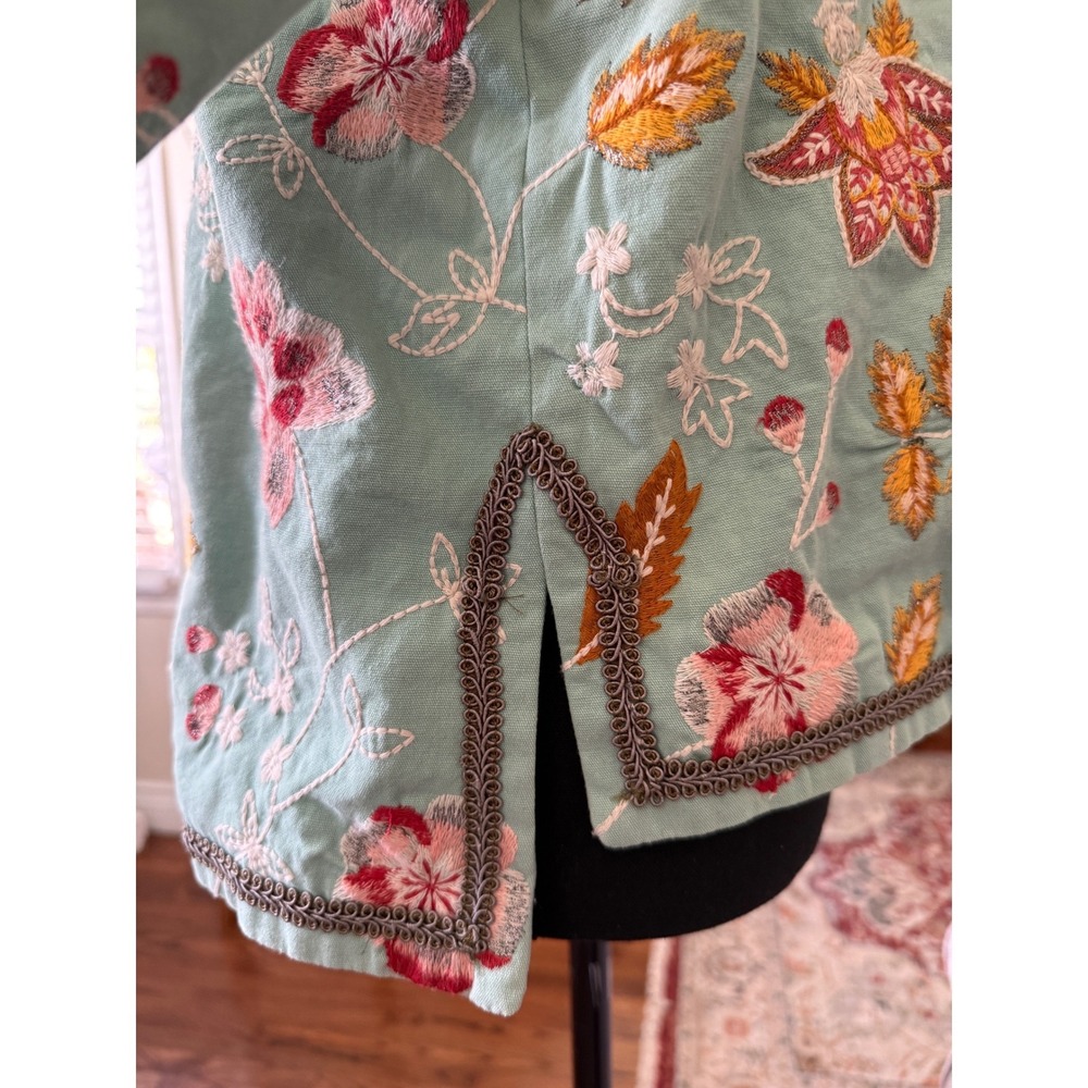 Sundance Womens Floral Embroidered Jacket Boho Size M Cottage Whimsical Artsy - Picture 5 of 12